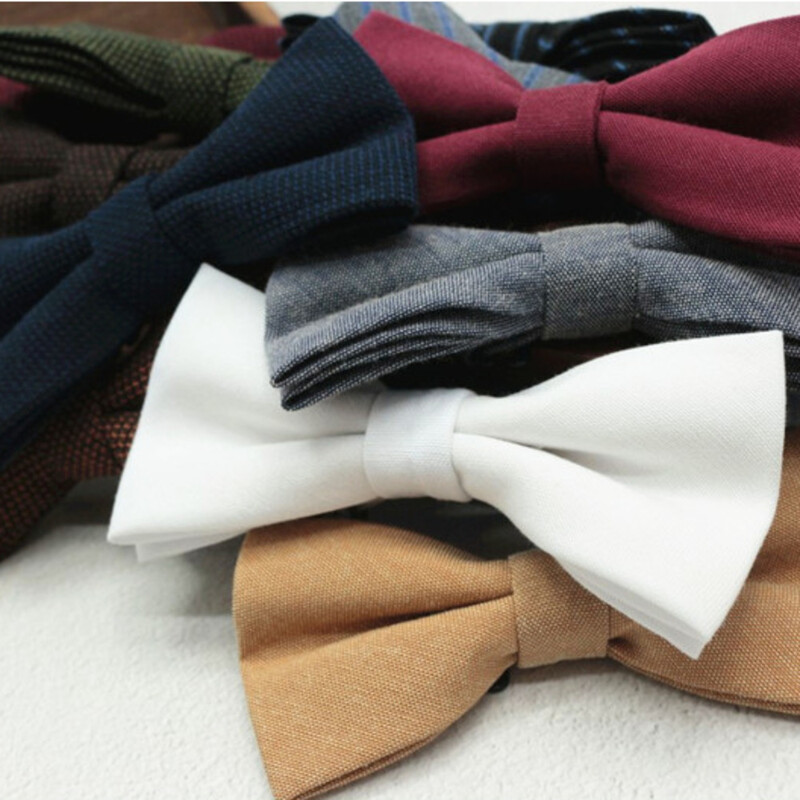 Klasiskas kokvilnas tauriņi vīriešiem Khaki balti tauriņi sievietēm ikdienas ikdienas tauriņš, svītrains tauriņš, kāzu bankets