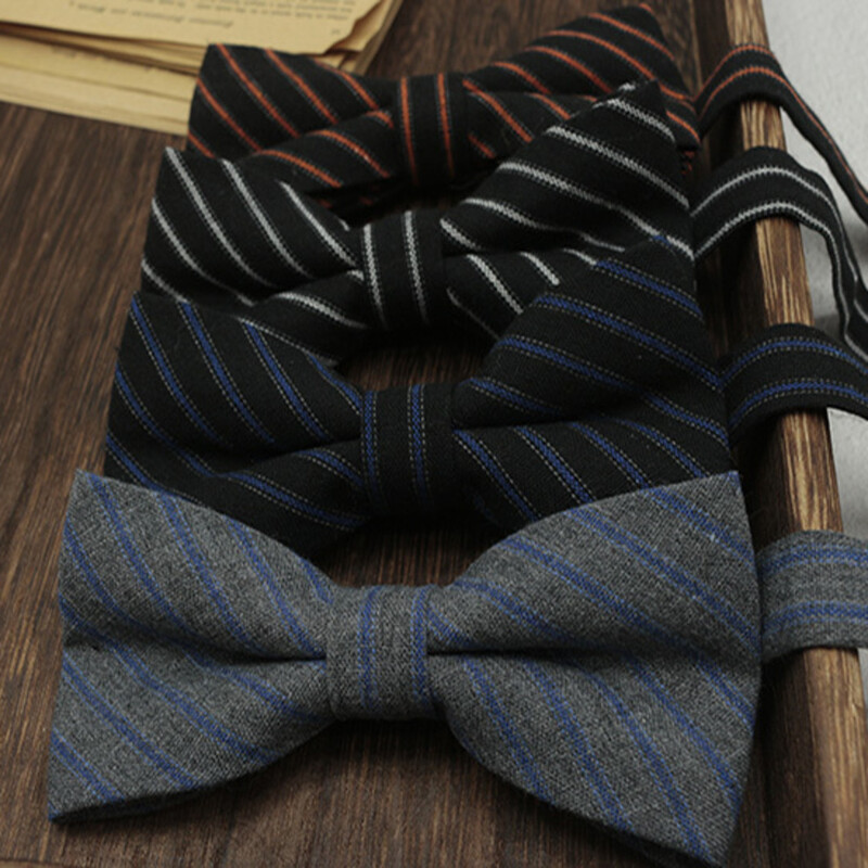 Klasiskas kokvilnas tauriņi vīriešiem Khaki balti tauriņi sievietēm ikdienas ikdienas tauriņš, svītrains tauriņš, kāzu bankets