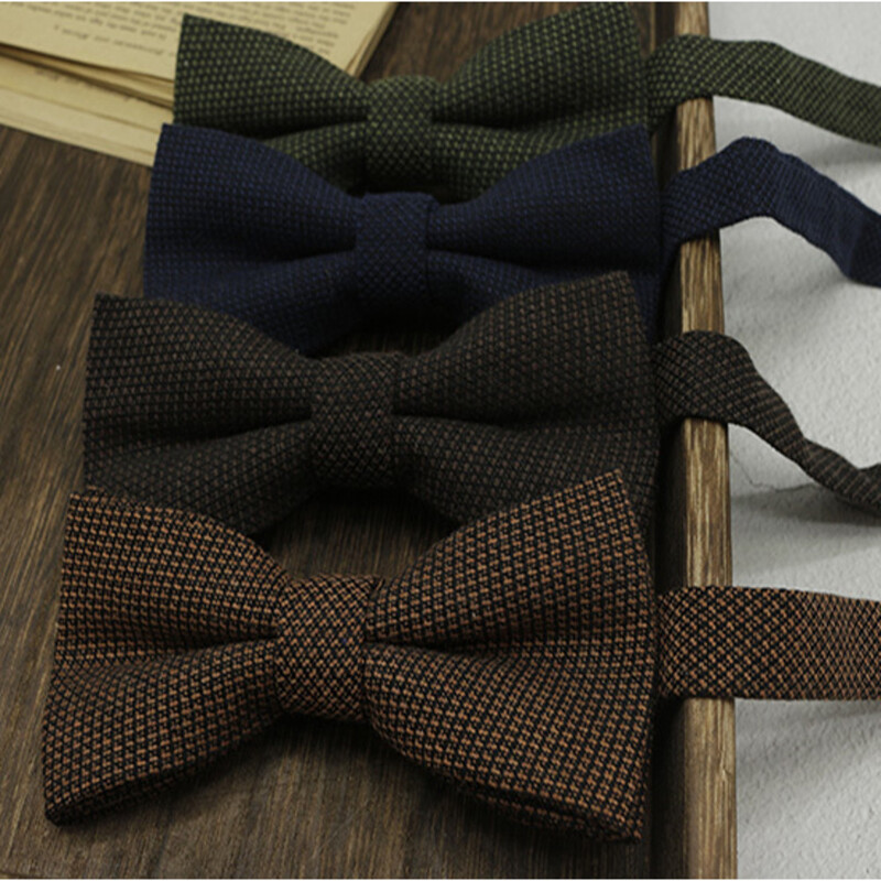 Klasiskas kokvilnas tauriņi vīriešiem Khaki balti tauriņi sievietēm ikdienas ikdienas tauriņš, svītrains tauriņš, kāzu bankets