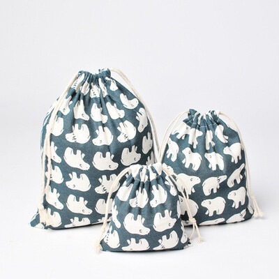 Plante tropicale țesătură din bumbac, in, geantă din pânză pentru praf Haine șosete/lenjerie de corp pantofi primiți geantă acasă Diverse saci de depozitare a jucăriilor pentru copii