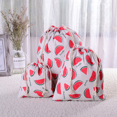 Plante tropicale țesătură din bumbac, in, geantă din pânză pentru praf Haine șosete/lenjerie de corp pantofi primiți geantă acasă Diverse saci de depozitare a jucăriilor pentru copii