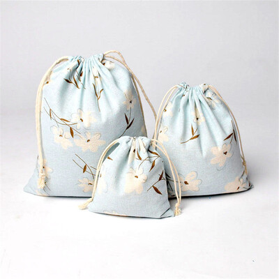 Plante tropicale țesătură din bumbac, in, geantă din pânză pentru praf Haine șosete/lenjerie de corp pantofi primiți geantă acasă Diverse saci de depozitare a jucăriilor pentru copii