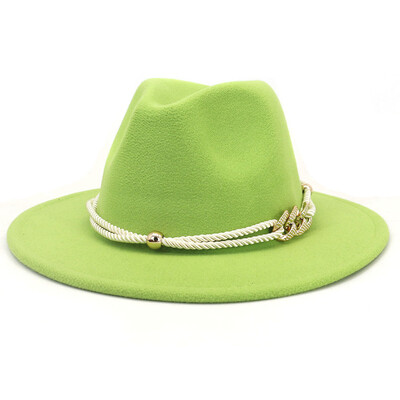 Pălărie Fedora de jazz galben fluorescent, toamnă iarnă, pălărie din pâslă pentru femei, pălării cu boruri mari pentru femei, pălării de jazz bisericești vintage