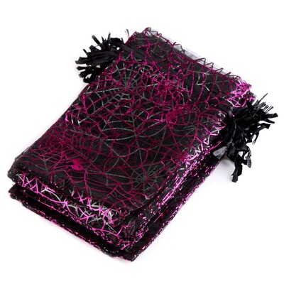 25 buc/lot 10x15cm Geanta din organza de Halloween de Ziua tuturor Sfintilor pentru cadou de bomboane
