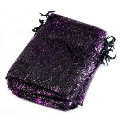 25 buc/lot 10x15cm Geanta din organza de Halloween de Ziua tuturor Sfintilor pentru cadou de bomboane