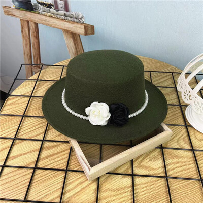 Moda Culoare Solidă Clasică Negru Elastic Fedora Pălărie Doamnelor Păslă de Lână Pălării Jazz Fete Elegante Femei Şapcă Panama Trilby cu boruri late