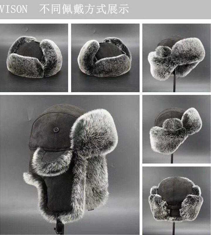 Căciulă de schi pentru bărbați de iarnă pentru soldați de aviator, călărie caldă, impermeabilă, de schi, căciulă de bombardier, căciuli rusești calde de protecție pentru urechi.