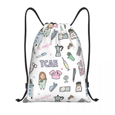 Pielāgotas anestēzijas zāļu etiķetes Savelkamās aukliņas mugursoma sievietēm Vīriešu sporta vingrošanas soma salokāma medicīnas māsas apmācības soma