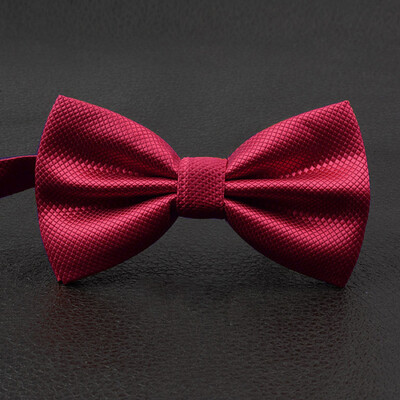 Мъжки папийонка за възрастни Класическа модна сватбена парти Официален сатенен подарък Карирана червена папийонка с регулиране на врата