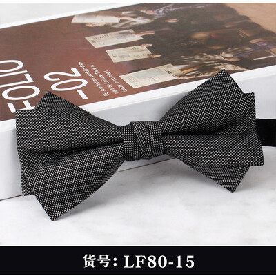 2024 Нова мъжка мода Бизнес официални вълнени папийонки Двуслойни кафяви карирани сиви папийонки Сватбен банкет на младоженеца Пеперуда