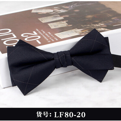 2024 Нова мъжка мода Бизнес официални вълнени папийонки Двуслойни кафяви карирани сиви папийонки Сватбен банкет на младоженеца Пеперуда