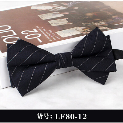 2024 Нова мъжка мода Бизнес официални вълнени папийонки Двуслойни кафяви карирани сиви папийонки Сватбен банкет на младоженеца Пеперуда