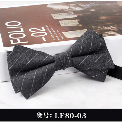 2024 Нова мъжка мода Бизнес официални вълнени папийонки Двуслойни кафяви карирани сиви папийонки Сватбен банкет на младоженеца Пеперуда