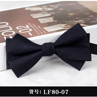 2024 Нова мъжка мода Бизнес официални вълнени папийонки Двуслойни кафяви карирани сиви папийонки Сватбен банкет на младоженеца Пеперуда