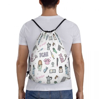 Custom Enfermera En Apuros Doctor Nurse Medical Drawstring Bag Жени Мъже Лека спортна раница за съхранение на фитнес