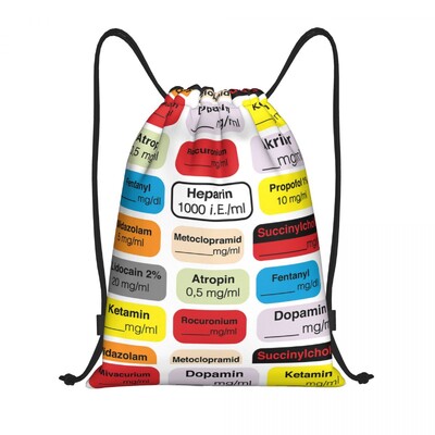 Personalizat Enfermera En Apuros Doctor Nurse Geantă medicală cu șnur Femei Bărbați Rucsac de depozitare sport ușor pentru gimnastică