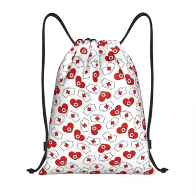 Personalizat Enfermera En Apuros Doctor Nurse Geantă medicală cu șnur Femei Bărbați Rucsac de depozitare sport ușor pentru gimnastică