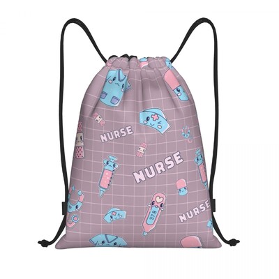 Personalizat Enfermera En Apuros Doctor Nurse Geantă medicală cu șnur Femei Bărbați Rucsac de depozitare sport ușor pentru gimnastică