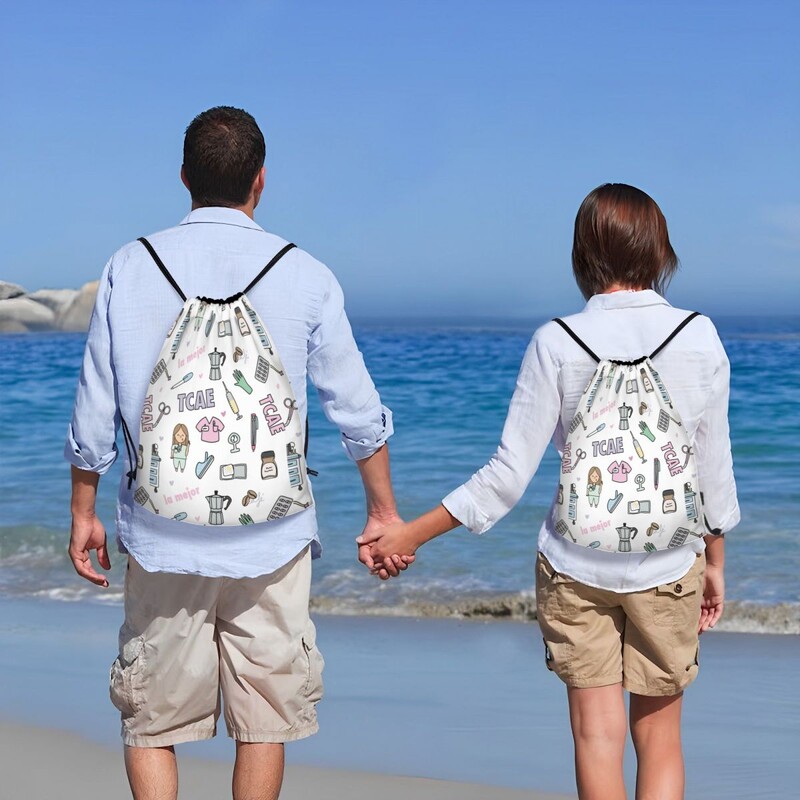 Personalizat Enfermera En Apuros Doctor Nurse Geantă medicală cu șnur Femei Bărbați Rucsac de depozitare sport ușor pentru gimnastică