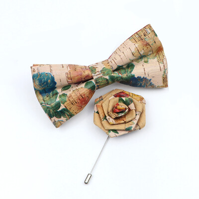 Uus korgist puidust kikilipsu komplekt meeste uudne käsitsi valmistatud lilleline ühevärviline kikilipsu pross peigmehele pulmapeo retro ülikonna aksessuaarid