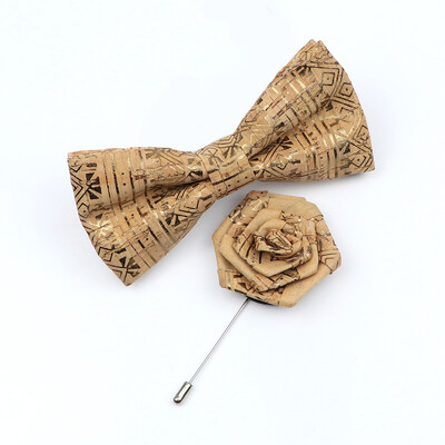 Uus korgist puidust kikilipsu komplekt meeste uudne käsitsi valmistatud lilleline ühevärviline kikilipsu pross peigmehele pulmapeo retro ülikonna aksessuaarid