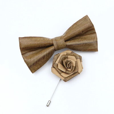 Uus korgist puidust kikilipsu komplekt meeste uudne käsitsi valmistatud lilleline ühevärviline kikilipsu pross peigmehele pulmapeo retro ülikonna aksessuaarid