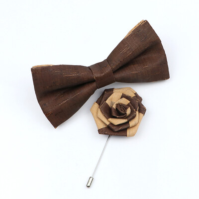 Uus korgist puidust kikilipsu komplekt meeste uudne käsitsi valmistatud lilleline ühevärviline kikilipsu pross peigmehele pulmapeo retro ülikonna aksessuaarid