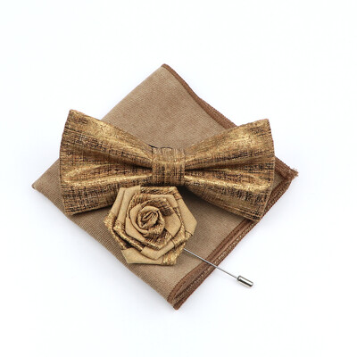 Uus korgist puidust kikilipsu komplekt meeste uudne käsitsi valmistatud lilleline ühevärviline kikilipsu pross peigmehele pulmapeo retro ülikonna aksessuaarid