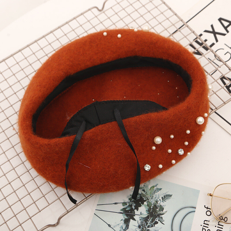 Berete din lână perla în stil clasic, toamnă iarnă, femei, retro, lână caldă, octogonală, pălărie, șapcă plată, dovleac, dovleac.