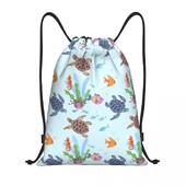 Prilagođena ruksak s kornjačama Ocean World Turtles Seahorse Sportska torba za teretanu za žene i muškarce Morski životni torba za kupovinu