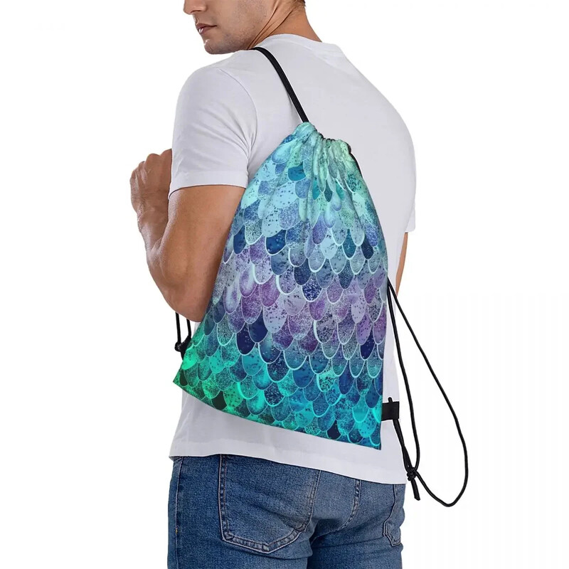 Rucsacuri cu curcubeu cu sirenă magică Genți portabile cu șnur Pachet cu șnur de buzunar Geantă de sport Geanta pentru bărbați, femeie, școală