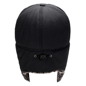 Зимна кожа Топла ветроустойчива шапка Мъже Жени Lei Feng Cap Bomber Faux Fur Ear Flap Cap Black Ski Trooper Trapper Cold Anti-snow Cap