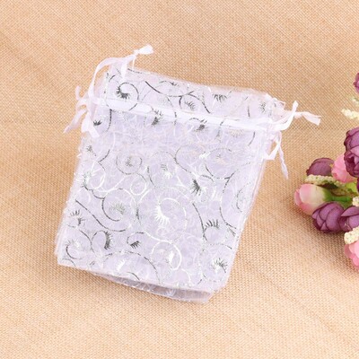 50 bucăți/lot 10x15cm 4x6inch plasă din organza pungă cu șnur pentru pungă de parfum pentru cosmetice