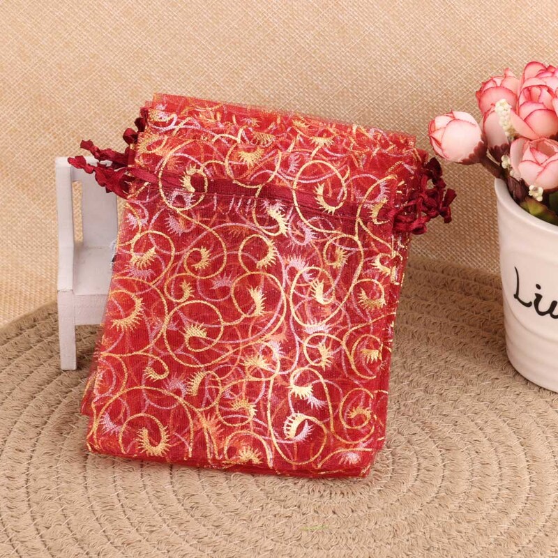 50 bucăți/lot 10x15cm 4x6inch plasă din organza pungă cu șnur pentru pungă de parfum pentru cosmetice