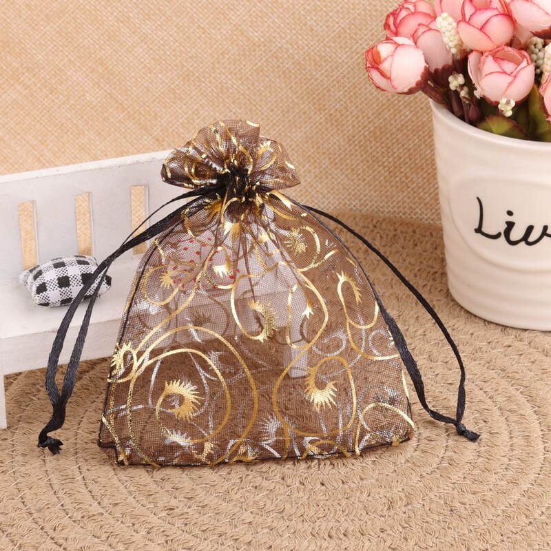 50 bucăți/lot 10x15cm 4x6inch plasă din organza pungă cu șnur pentru pungă de parfum pentru cosmetice