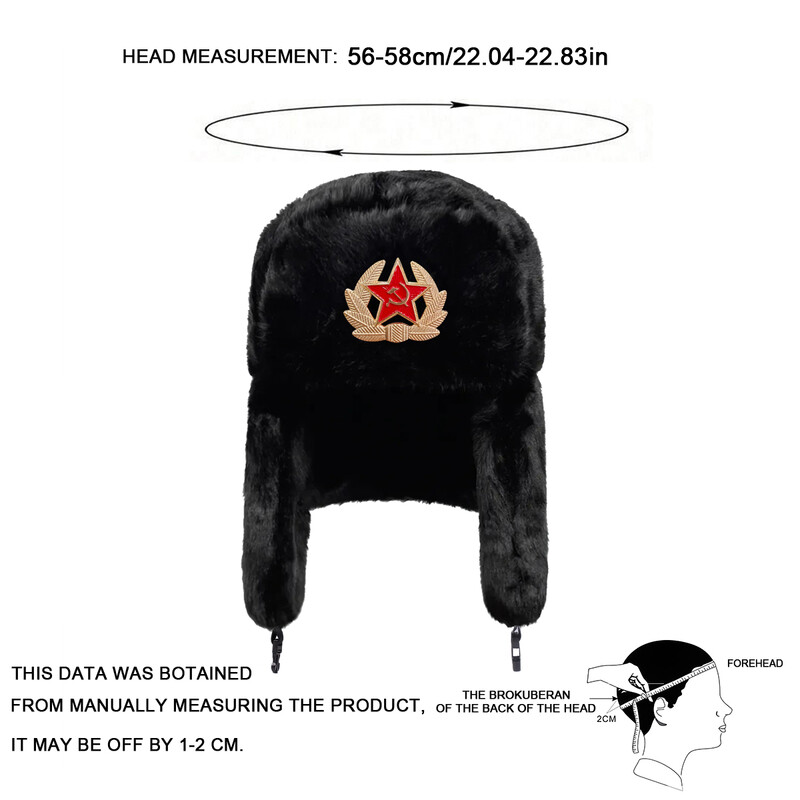 Unisex petokraka zvijezda Lei Feng šešir Zimska kapa s naušnicama Zagrijana skijaška kapa Bomber kapa za vožnju na otvorenom i aktivnosti na snijegu