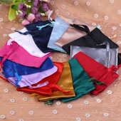 12 bucăți/lot 10x15cm Husă din satin Ambalaj de depozitare de lux Genți cu șnur
