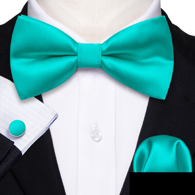 Barry.Wang Svečana crna svilena muška leptir-mašna Jacquard Jednobojna jednobojna leptir-mašna Set dugmadi za manžete Muško vjenčanje Poslovna maturalna večer