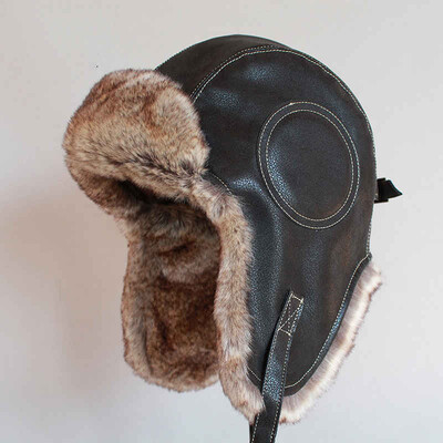 Pălărie Ushanka de iarnă, bărbați, femei, pilot, aviator, bomber, căciulă de capcană, șapcă de zăpadă din piele de blană artificială cu clapete pentru urechi
