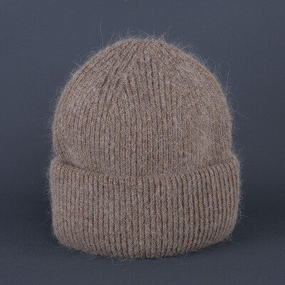 Moda Cășmir Lână Skullies Angola Iepure Blan Iarnă Gros Tricotate Berici Femei Cap Femei Trei Fold Ski Pălării în aer liber