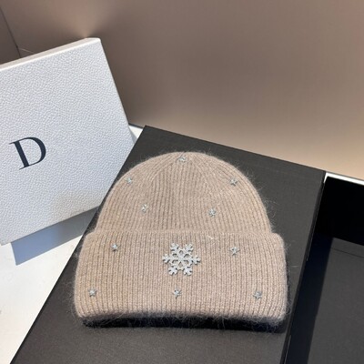 Pălărie tricotată caldă de iarnă, din metal, de lux, pentru femei, din lână, cu blană de iepure, berbeci, șapcă de schi în aer liber, protecție urechi