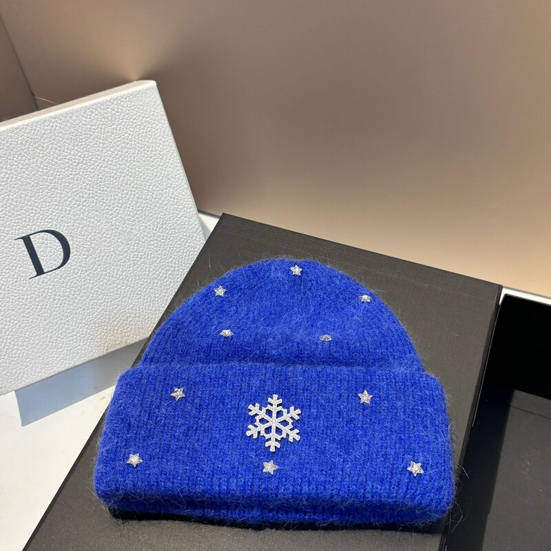 Pălărie tricotată caldă de iarnă, din metal, de lux, pentru femei, din lână, cu blană de iepure, berbeci, șapcă de schi în aer liber, protecție urechi