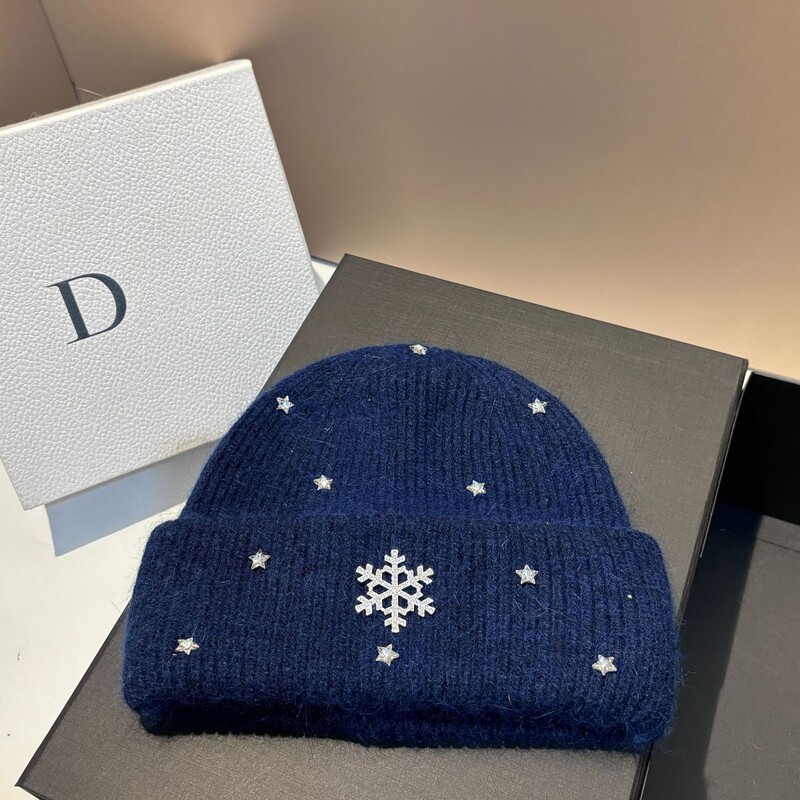 Pălărie tricotată caldă de iarnă, din metal, de lux, pentru femei, din lână, cu blană de iepure, berbeci, șapcă de schi în aer liber, protecție urechi