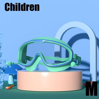 Ochelari de înot pentru adulți Ochelari de înot din silicon Cadru mare cu dopuri de urechi Ochelari HD impermeabili și anti-aburire din silicon pentru copii