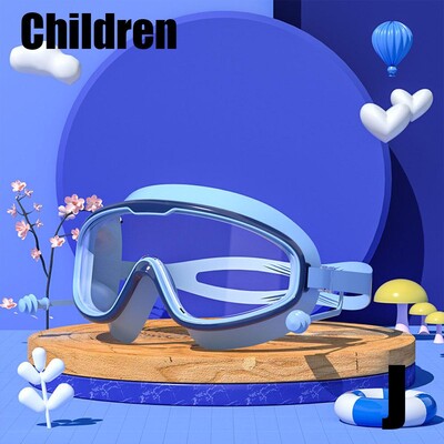 Ochelari de înot pentru adulți Ochelari de înot din silicon Cadru mare cu dopuri de urechi Ochelari HD impermeabili și anti-aburire din silicon pentru copii