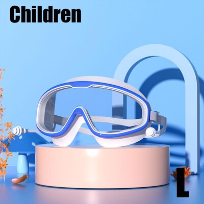 Ochelari de înot pentru adulți Ochelari de înot din silicon Cadru mare cu dopuri de urechi Ochelari HD impermeabili și anti-aburire din silicon pentru copii