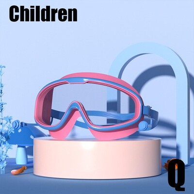 Ochelari de înot pentru adulți Ochelari de înot din silicon Cadru mare cu dopuri de urechi Ochelari HD impermeabili și anti-aburire din silicon pentru copii