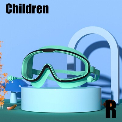 Ochelari de înot pentru adulți Ochelari de înot din silicon Cadru mare cu dopuri de urechi Ochelari HD impermeabili și anti-aburire din silicon pentru copii