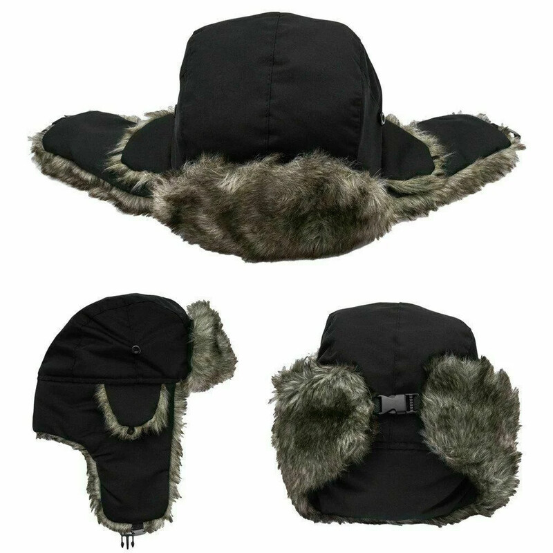 Vīriešu Sieviešu Unisex Silts Trapper Aviators Trooper Earflap Ziemas Atloki Slēpošanas cepure Jaunas Cepures Krievu slēpošanas cepure Mākslīgās kažokādas cepures