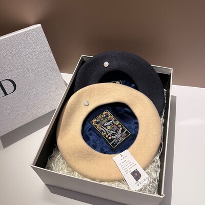 Beretă din lână pentru femei de marcă de lux Pălărie caldă de iarnă Pălărie de pictor celebritate Pălării versatile Berete pentru fată de damă șapcă plată din pâslă